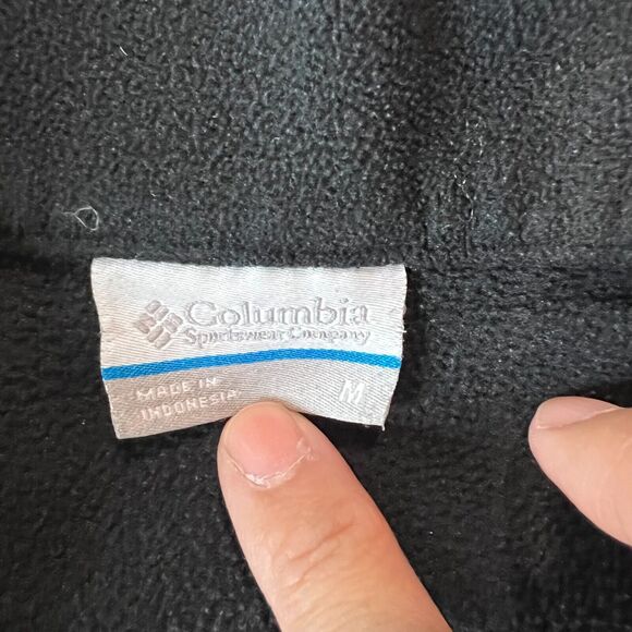 Columbia Full Zip Fleece Jacket Womens Sz. Medium Black Outdoor Gorpcore - Picture 4 of 14